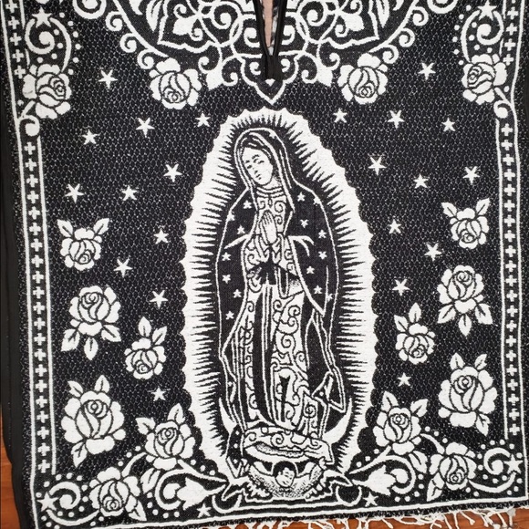 Virgen Guadalupe Jorongo Poncho Gaban Cape unisex - Picture 2 of 4